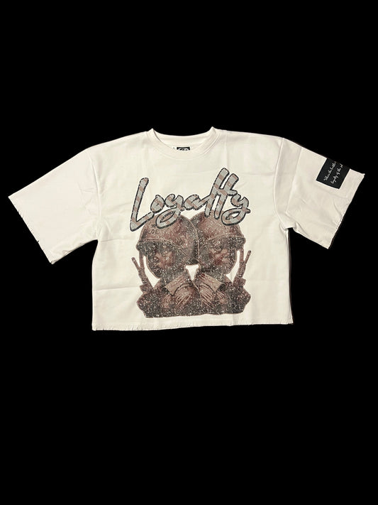 Loyalty & War Cropped Tee *size up*