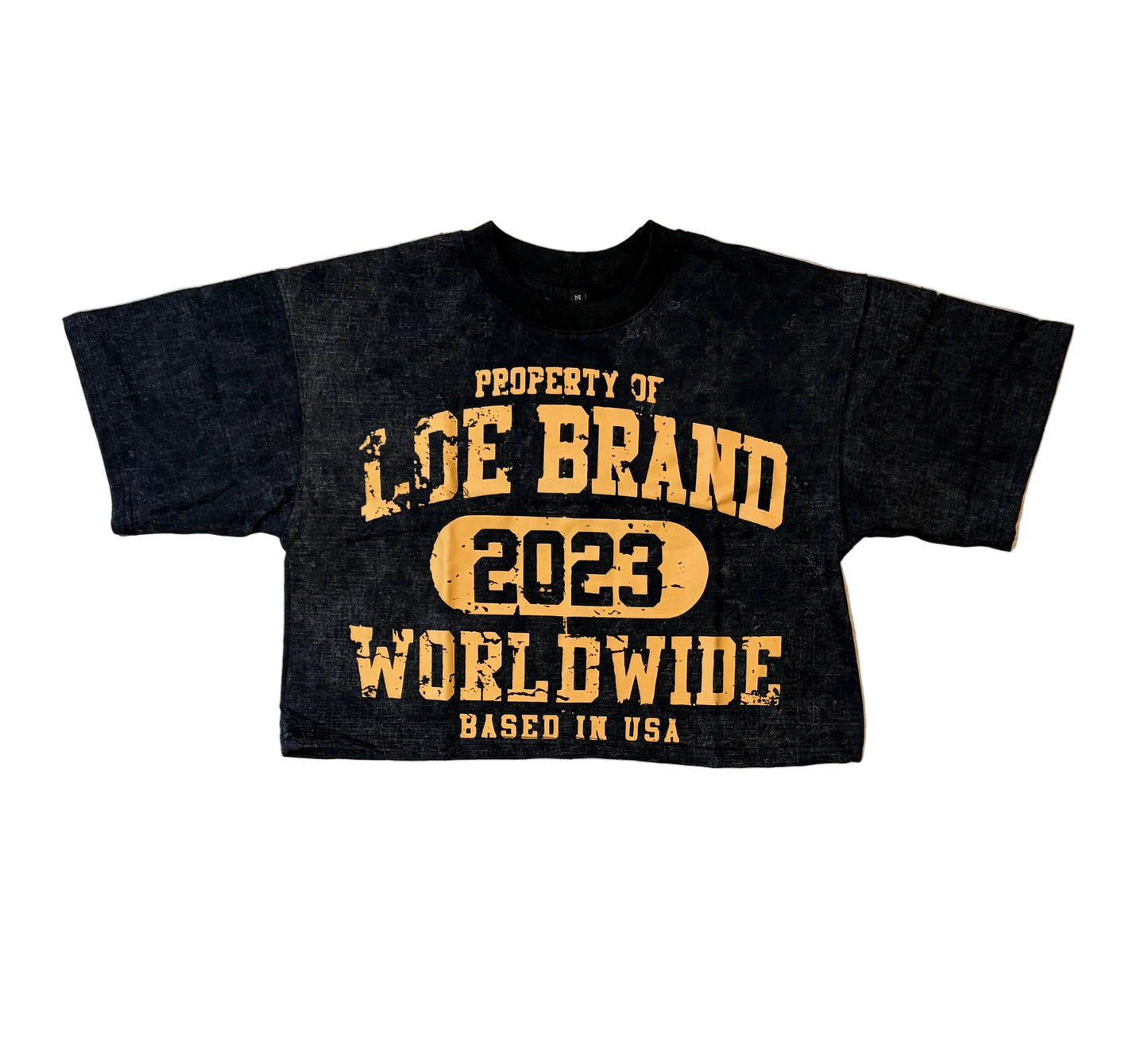 WOMENS CROPPED TEE (ACID WASH)